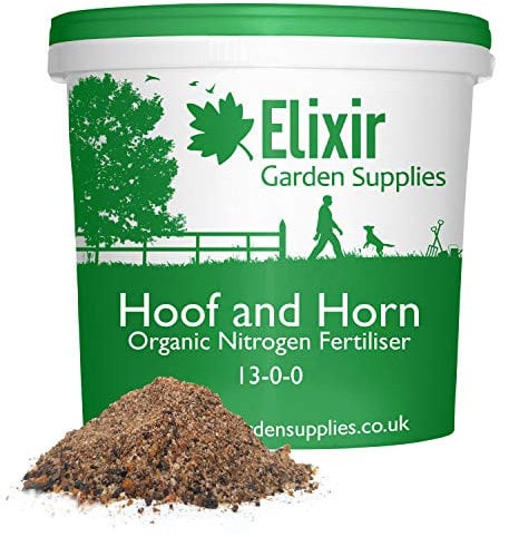 Elixir Gardens Hoof and Horn Organic Plant Food Fertiliser 13-0-0 Various Sizes 500g-25kg | 4kg Tub | Treats over 55sqm
