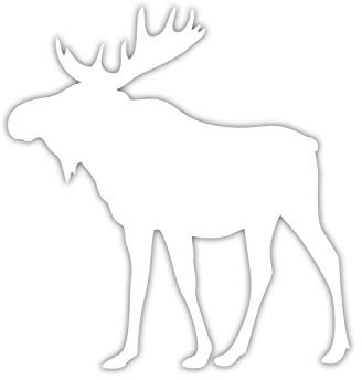 Auto-Aufkleber Elch I 120 x 126 mm I Weiß I Kleiner Wohnmobil Sticker I Skandinavien I Natur Heckscheibenaufkleber I kfz637