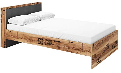 Furniture24 Bett Fargo FG15 mit Lattenrost und Taschenfederkernmatratze 120 x 200 cm
