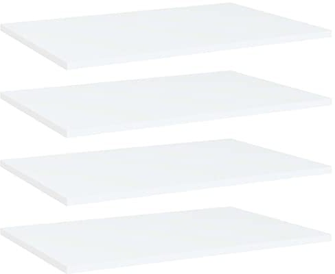 vidaXL Panneaux de Bibliothèque 4 pcs, Étagère Murale Flottante, Plaque d’Étagère de Rangement Salon Intérieur, Blanc Bois d’Ingénierie