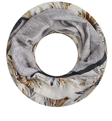 Majea Damen Loop Schal Schlauchschal Halstuch (880026) (grau 4)