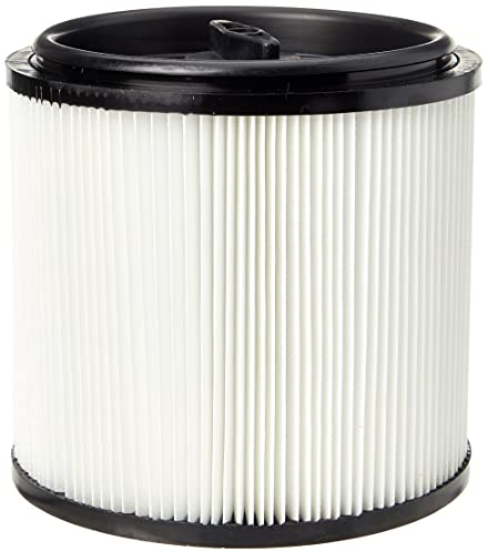 Vacmaster 951333 - Filtro de cartucho lavable universal oficial para uso en seco y húmedo, para limpiadores húmedos y secos de 15 a 60 L, color blanco