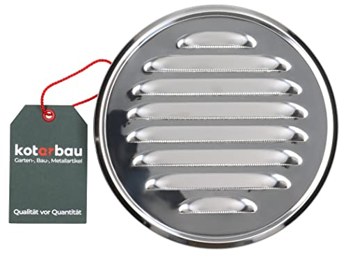 KOTARBAU® Lüftungsgitter ⌀ 150 mm Edelstahl Rund Abluftgitter Verschrauben Flansch Insektschutzgitter Belüftungsgitter Entlüftungsgitter Lamellengitter