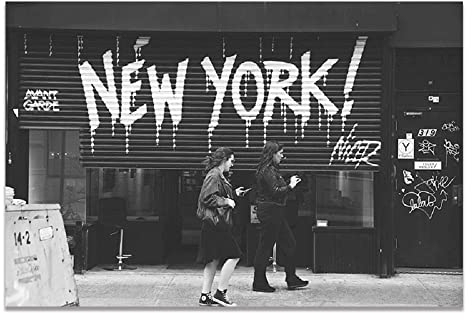 ABCWARRT Schwarz Und Weiß Kunst Leinwand Malerei New York City Statue of Liberty Poster Home Wohnzimmer Sofa Wand Bild Dekor Kein Rahmen (20 * 30cm Kein Rahmen,4)