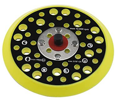 SG Store Coussinet de support de 125 mm compatible avec Mirka Ceros/Deros 44 trous 5/16 pour ponceuse, crochet et boucle