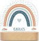 GRAVURZEILE Personalisiertes LED Nachtlicht für Kinder - Regenbogen Design - Personalisiert mit Namen - Nachttischlampe für das Kinderzimmer - Geschenk für Kinder & Babys - Baby Geschenk - Blau