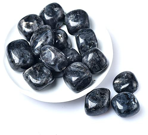 Grava de cristal natural cuadrado pulido acuario pecera decoración del hogar, labradorita, 100 g