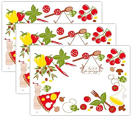 MAQA 250 pz Tovagliette carta monouso 30x40 cm, Tovagliette americane in carta pizza chef, ideali come sottopiatti bianco