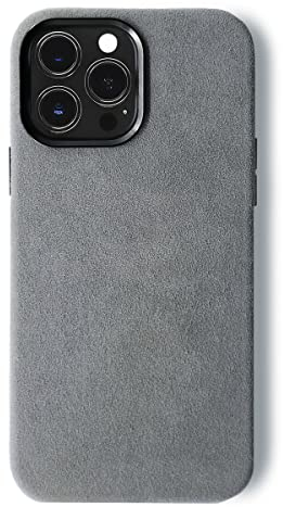 ALMA Alcantara Handyhülle für iPhone 15 Serie (15 Pro, Grau)