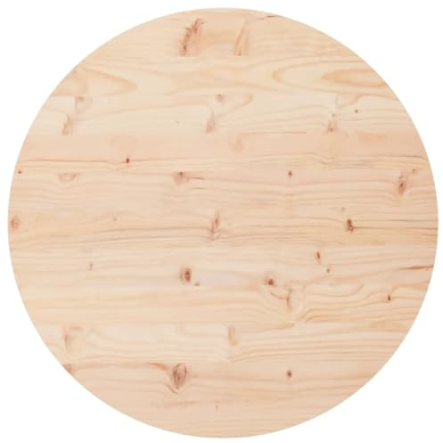 vidaXL Tischplatte, Holzplatte Holztischplatte Rund, Ersatzplatte Platte für Beistelltisch Couchtisch, Massivholztischplatte Esstischplatte, Ø90x3 cm Massivholz Kiefer