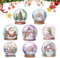 Feliciay 8 Stück Diamond Painting Weihnachtskarten,Weihnachten Diamond Painting Set,Diamond Painting Karten mit Blanko Umschlag,5D DIY Diamant Painting Weihnachten Grußkarten für Kinder Geschenk