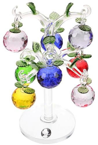 DECHOUS 1 Set Crystal Tree Crystal Money Tree Apples Tree Statue Crystal Figurines Collectibles Wedding Decorations Xmas Crystal Craft Xmas Crystal Apples Tree Decor Glass Delicate