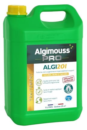ALGI 201-5 LITRES - Traitement et imperméabilisant toitures, murs, façades ALGIMOUSS - 088001
