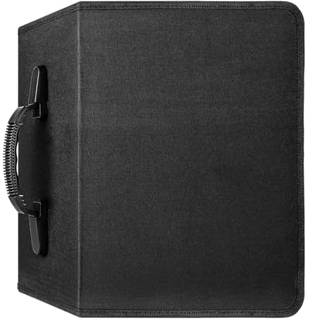 QJIRZB Custodia per 400 CD, custodia protettiva per CD, DVD, grande, per riporre CD e DVD, colore nero