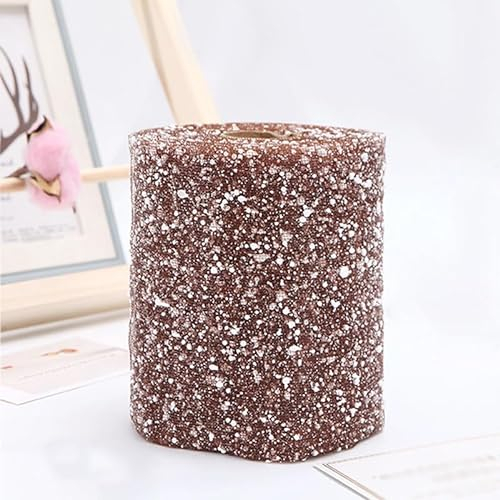 YYCRAFT 15,2 cm Schneeband, Basteln, Tüllband, Spule, 13,7 m, Braun