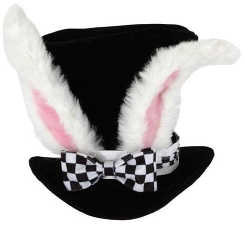 1/2 Stück Hasen-Zylinder – Hasen-Zylinder, Wunderland-Kaninchen-Hutt | Schwarzer Filz-Zylinder mit großen Ohren und befestigter Schleife, Oster-Kostümzubehör für Partys, 24 x 30 cm, hochwertiger Samt