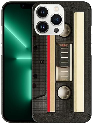GlamCase for iPhone 13 Pro Max, iPhone 13 Pro Max Case - Vintage Cassette Design Printed Slim Fit Cute Plastic Hard Snap on Protective Designer Back Phone Case/Cover for iPhone 13 Pro Max Multicolor