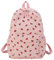 GETERUUV Cord-Erdbeer-Rucksack, niedlicher ästhetischer Rucksack für Damen, großer Reise-Tagesrucksack, mehrere Taschen, Tagesrucksack, Rosa