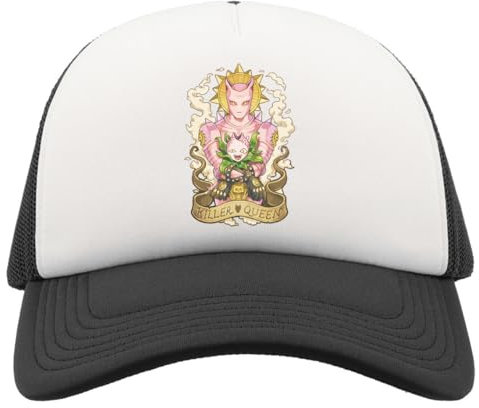 Atspauda Anime 78 Half Mesh Trucker Cap Baseballmütze Snapback Schwarz, Schwarz , Einheitsgröße