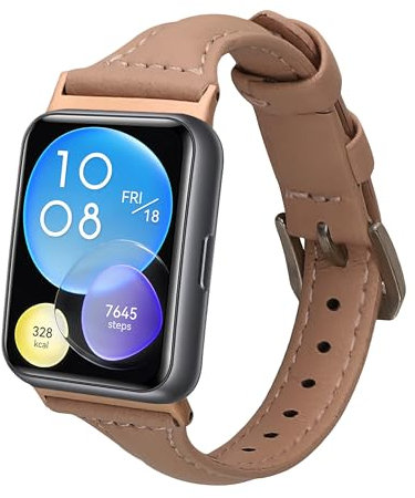 kwmobile Armband kompatibel mit Huawei Watch Fit 2 - Echtleder Fitnesstracker Sportarmband Band
