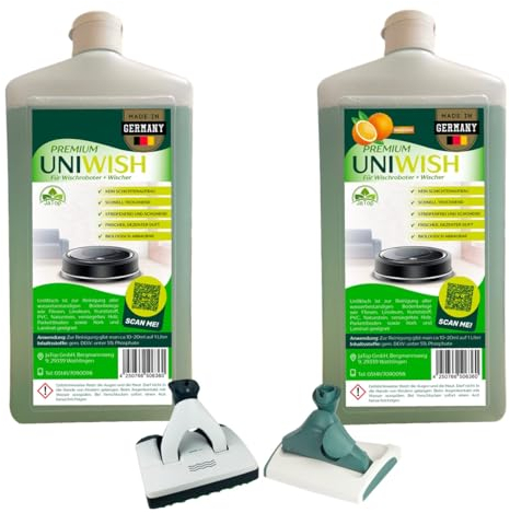 Set JaTop UniWisch Duftfrei + Orange Universalreiniger Bodenreiniger geeignet geeignet für Vorwerk Saugwischer SP 520 530 600, SPB 100, SP 7, 2x 750ml