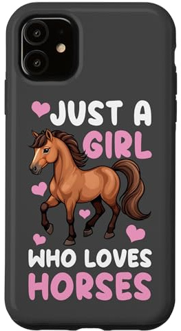 Just A Girl Who Loves Horses Horse Riding Lover Girls Womens Case for iPhone 11