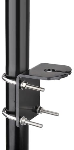 Bingfu Aluminum L-Bracket with U-Bolt for Pole Mounting, 16mm Hole, Heavy-Duty Waterproof Bracket for Antennas, Weather Stations, and More
