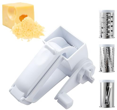 LUHOCIY Rallador de Queso Manual, Ralladores de Cocina, Rallador de Queso con Manivela son Adecuados para Rallar y Cortar Queso y Verduras, Fáciles de Cortar Queso, Material Grueso,Cómodo y Duradero