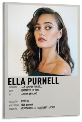 TULAOJI Ella Purnell Poster auf Leinwand, Wandkunst, Wohnzimmer, Promi-Poster, Rahmen-Stil, 50 x 75 cm