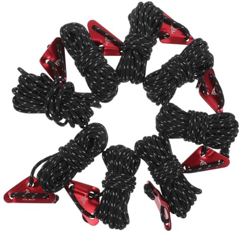 VANZACK 8pcs Long Camping Tent Ropes Reflective Guy Lines Tarp Ropes for Gazebo and Tree Climbing
