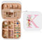 hamatata Kleine Schmuckkästchen für Damen, Tragbarer Reise Schmuckbox, PU Leder Mini Schmuckaufbewahrung für Ohrringe, Ringe, Halsketten, Hochzeit Geburtstag Geschenk für Frauen Mädchen, weiß(K)