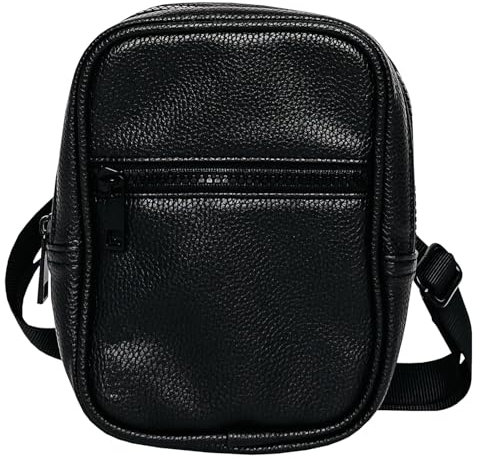 ANPTER Umhängetasche,Schultertasche für Herren,Kuriertasche aus PU,Hohe Kapazität Wasserdichte Herrentasche Zum Umhängen Messenger Sling Chest Crossbody Bag Brusttasche Klein Rucksack (Schwarz