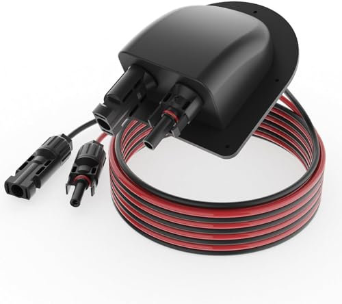 TerraSitze Presse-étoupe solaire étanche pour panneaux de toit sur camping-car, van, bâtiment, garage, cabane, avec connecteur de câble d'extension solaire de 3 m 10 AWG
