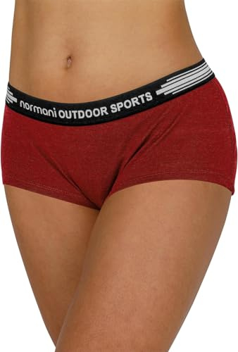normani 2er Pack Merino Unterhose Unterwäsche Slip Liner Boxershorts Panties Hipster aus 100% Merinowolle Farbe Rot Größe XL