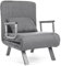CROWNSHOP Sofa Bed 3-in-1 Single Sofa Bed Convertible Adjustable Folding Sleeper Couch with Back Upholstered Seat Single Flip Chair Leisure Floor Sofas for Small Space Apartments Flax Gray