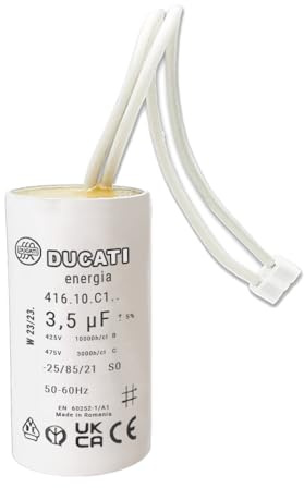 Condensateur 3.5 µF Spécial volet roulant BUBENDORFF à 2 fils et connecteur - Pour Réparation de moteur de volet roulant - Longue Durée de Vie - Fond Plat 450V (1)