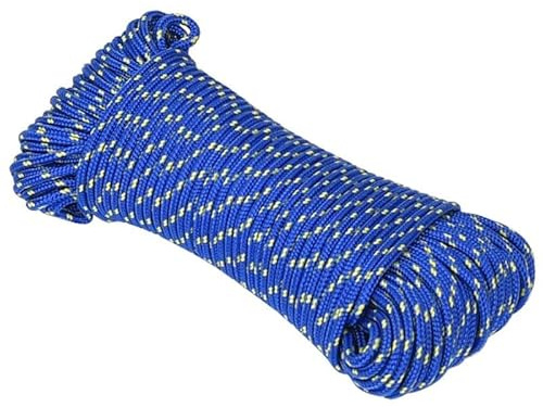 Corda per barche, blu, 5 mm x 100 m, corda in polipropilene di alta qualità, per barche, campeggio e attività all'aperto, impermeabile, antistrappo e leggera