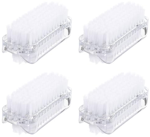 4 PCS Nail Brush for Cleaning Fingernails Two Sided Hand Fingernail Scrub Brushes Soft Stiff Bristles Scrubber Nails Toes Cleaning Brush for Men Women Hand and Under Nails