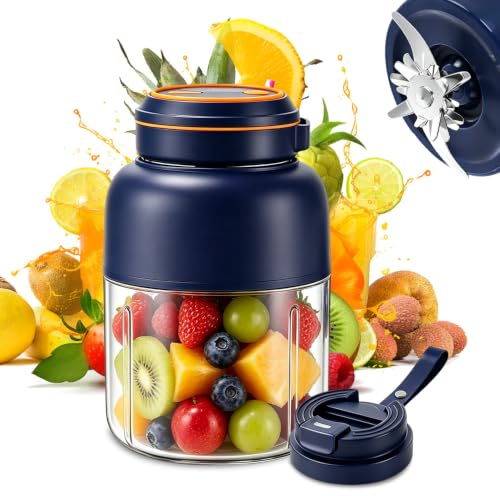Portable Wireless Juicer Cup, SGZIOO 1300ML Portable Blender Smoothie Maker, 38 Blades, Freshly Juiced in 40s, Portable Smoothie Blender, Fresh Juice Blender Bottle for Fruits, Vegetables, Smoothies