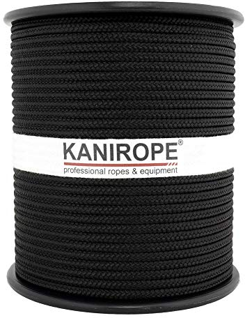 Kanirope® PP Seil Polypropylenseil MULTIBRAID 5mm 100m Farbe Schwarz (1811) 16x geflochten