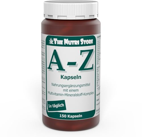 A-Z Multivitamin Mineralstoff Kapseln 150 Stk. - 21 Vitamine und Mineralstoffe - Immunsystem, Energie und Zellschutz - 5 Monatsvorrat - The Nutri Store - Made in Germany