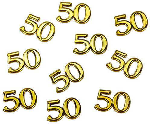 Konfetti Zahl 50 gold Deko Geburtstag Hochzeitstag - großes Konfetti