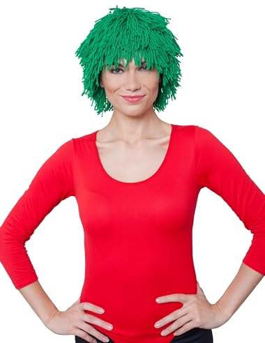 Perücke Clown Wolle grün