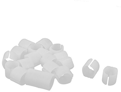 sourcing map 20pcs Patin Pied Chaise Tube Rond Embout Tube Pied Table Fauteuil Tampon Meuble Plastique Forme U Blanc 21x22mm