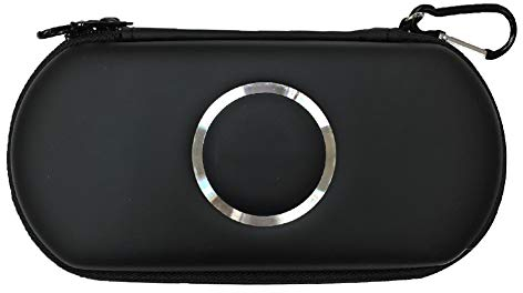 Hipipooo Hard Carry Zipper Schutzhülle Tasche Game Pouch Holder, Portable Travel Carry Cover Tasche Schutzhülle Aufbewahrungshülle mit Haken Für Sony Für PSP 1000 2000 3000 (Schwarz)