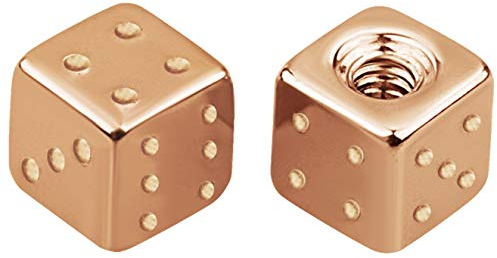 Piercing Schmuck Set, zwei x Verschluss Würfel Stahl Rosegold in 1,2 x 3 mm