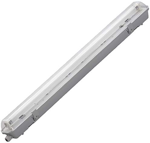 LED Wannenleuchte 120 cm Feuchtraum Feuchtraumwannenleuchte Kellerleuchte lagerbeleuchtung Lager Halle Decken Leuchten Keller Beleuchtung mit 1 Fassung inkl. LED Röre Neutraleiß | ip65 wasserdicht