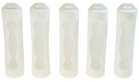 Armerah 18650 eCig Vape Battery Protective Case Cover Sleeve Silicone Rubber 5 Pack White