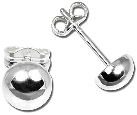 SilberDream Ohrstecker für Damen 925er Silber Halbkugel Ohrringe 6mm D3SDO5556 Silber Ohrschmuck für die Frau