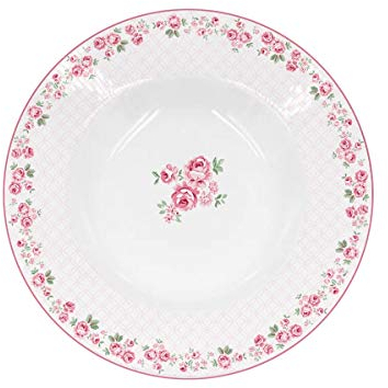 ISABELLE ROSE Plato hondo de porcelana LUCY Shabby chic con flores 22cm IRPOR099